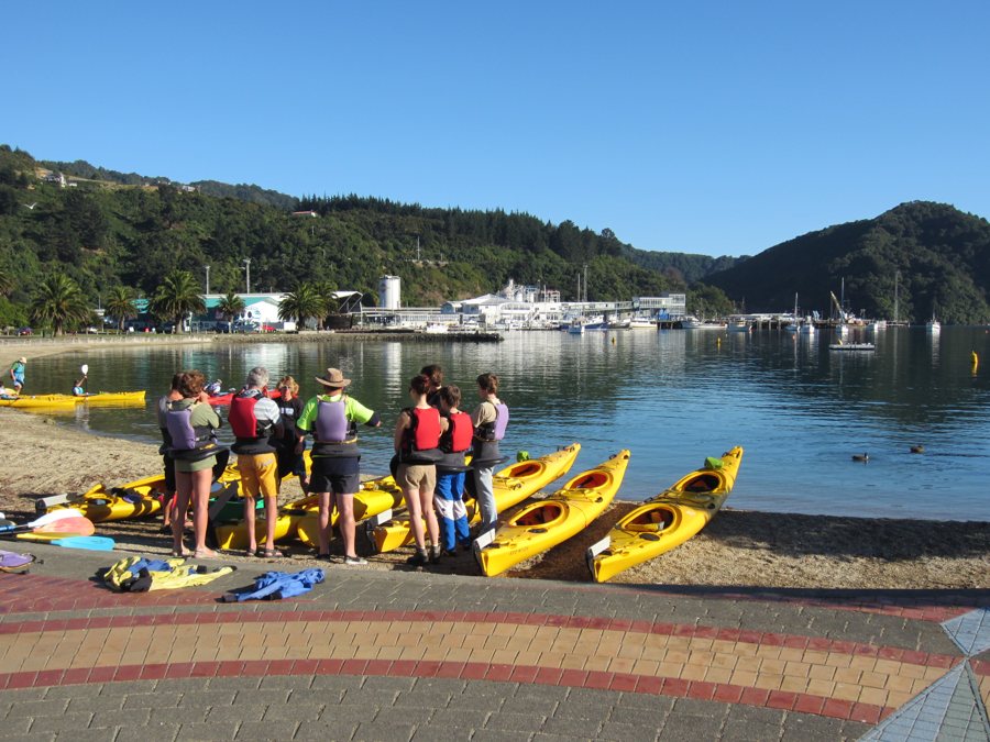 Symbolbild: Kajakgruppe in Picton, Neuseeland